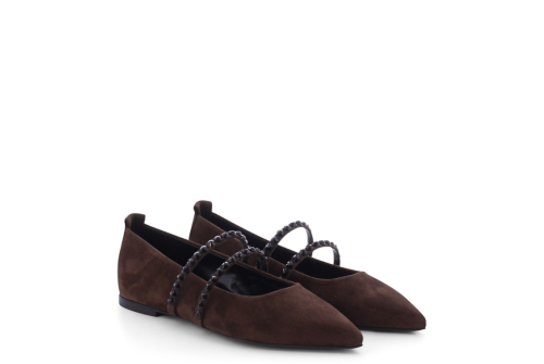 An image of K & S '12440' pointed pump - chocolate