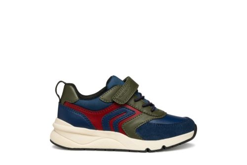An image of Geox 'Rooner' boys trainers - military/navy