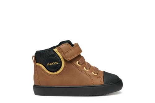 An image of Geox 'Gisli' boys boot - tan/blk