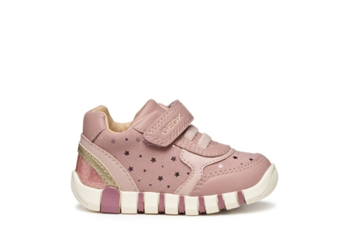 An image of Geox 'IUPIDOO' velcro trainer - pink
