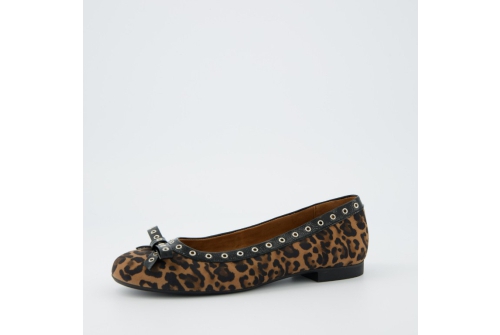 An image of Paul Green '1159' suede ballet pump - leopard