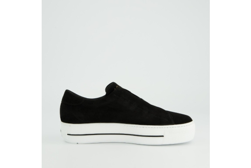An image of Paul Green '5529' Suede sneaker - black
