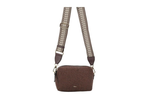 An image of Abro '032614' cross body raffia  - brown