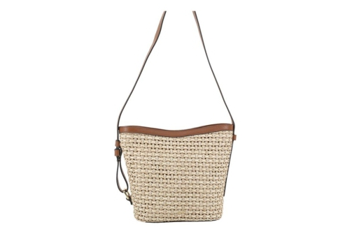 An image of Abro '032303' raffia leather hobo - tan - sold out 