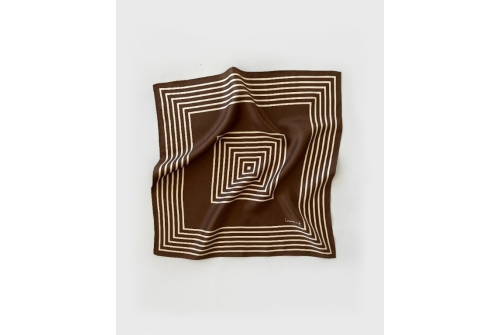 An image of Lescarf Striped Chocolate 50cm 
