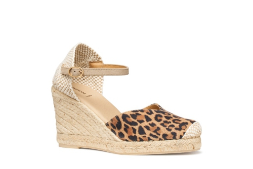 An image of Geox 'Gelsa' wedge espadrille - natural/leopard 