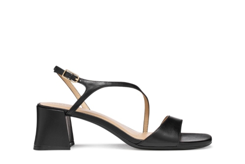 An image of Geox 'Eraklia' block heel sandal - patent black
