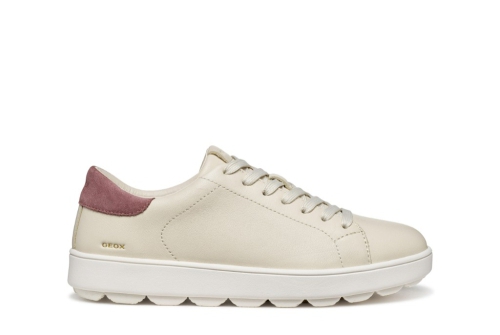 An image of Geox 'Spherica' trainer - ivory/old rose