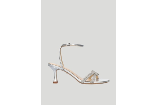 An image of Lola Cruz 'Alice' heel sandal - silver