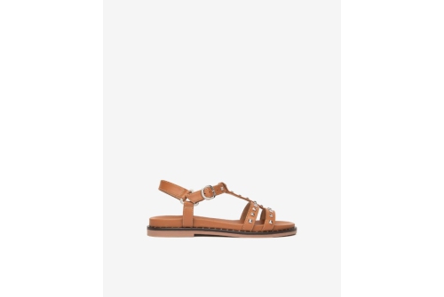 An image of Nero Giardini 'E615921D' flat sandal - Armenia Cognac 
