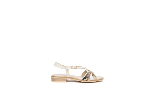 An image of Nero Giardini 'E615891D' Flat Sandal - Snake