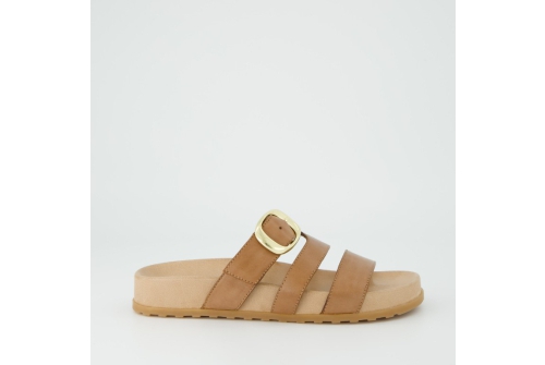 An image of Paul Green '6171' leather slider - tan 