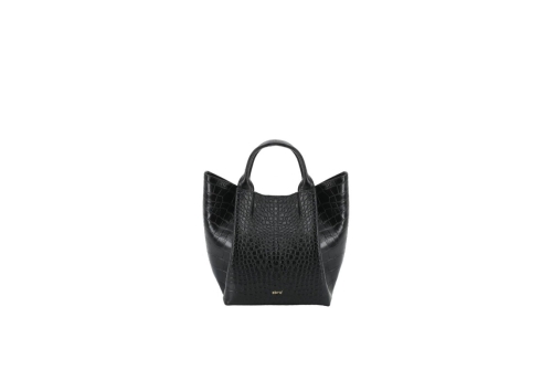An image of Abro '032432-19' leather croc bag - black