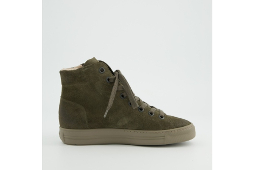 An image of Paul Green '4024' high top trainer - olive