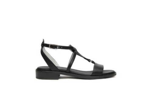 An image of Nero Giardini 'E615895D' flat sandal - Black - SALE 