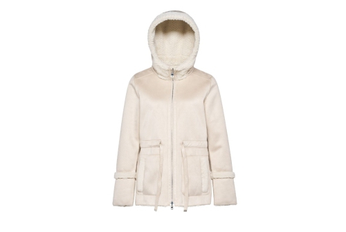 An image of Geox "Kency" Faux Fur Jacket - Moonbeam