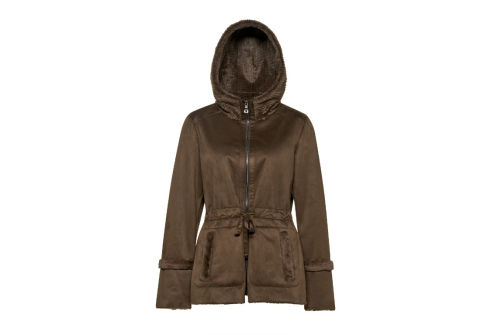 An image of Geox "Kency" Faux Fur Jacket - Brown